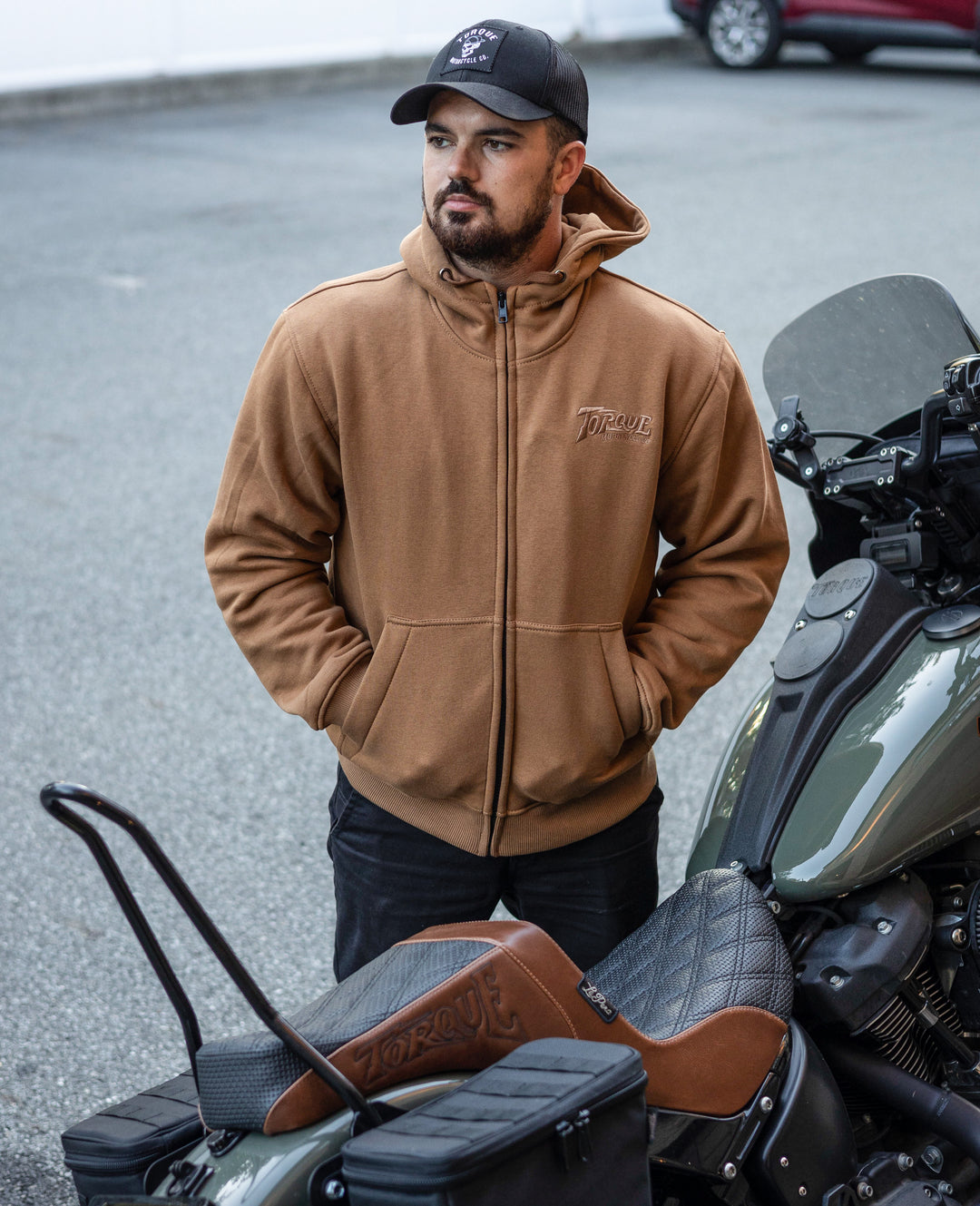 motorcycle gear hoodie TORQUE ARMORED HOODIE