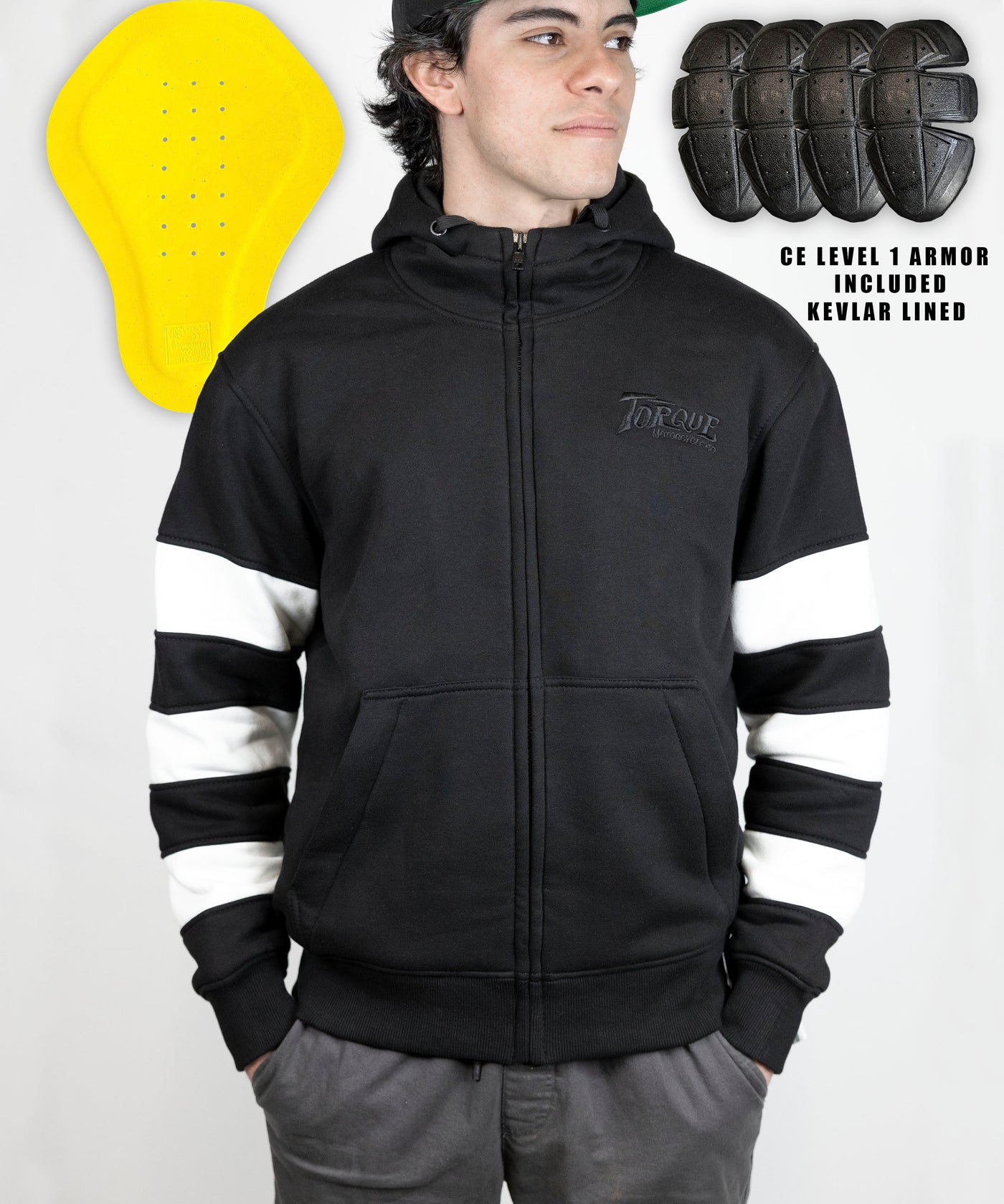 Torque Racing Jacket TORQUE ARMORED HOODIE – TORQUE MOTORCYCLE CO.