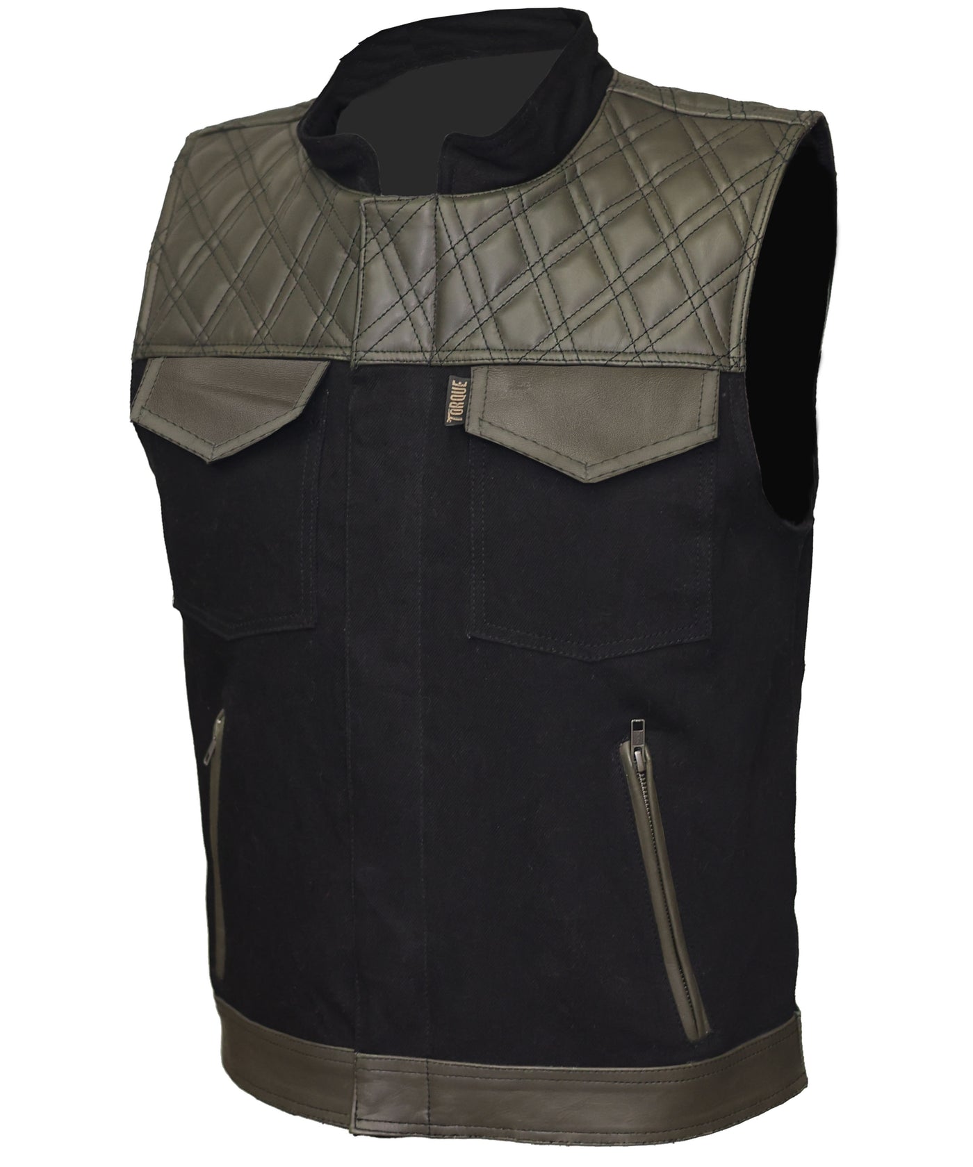 Front view of Shortie Vest in Militia Style