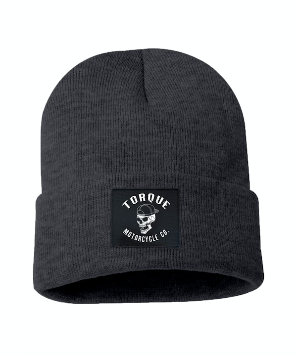CREST PATCH BEANIE | CHARCOAL